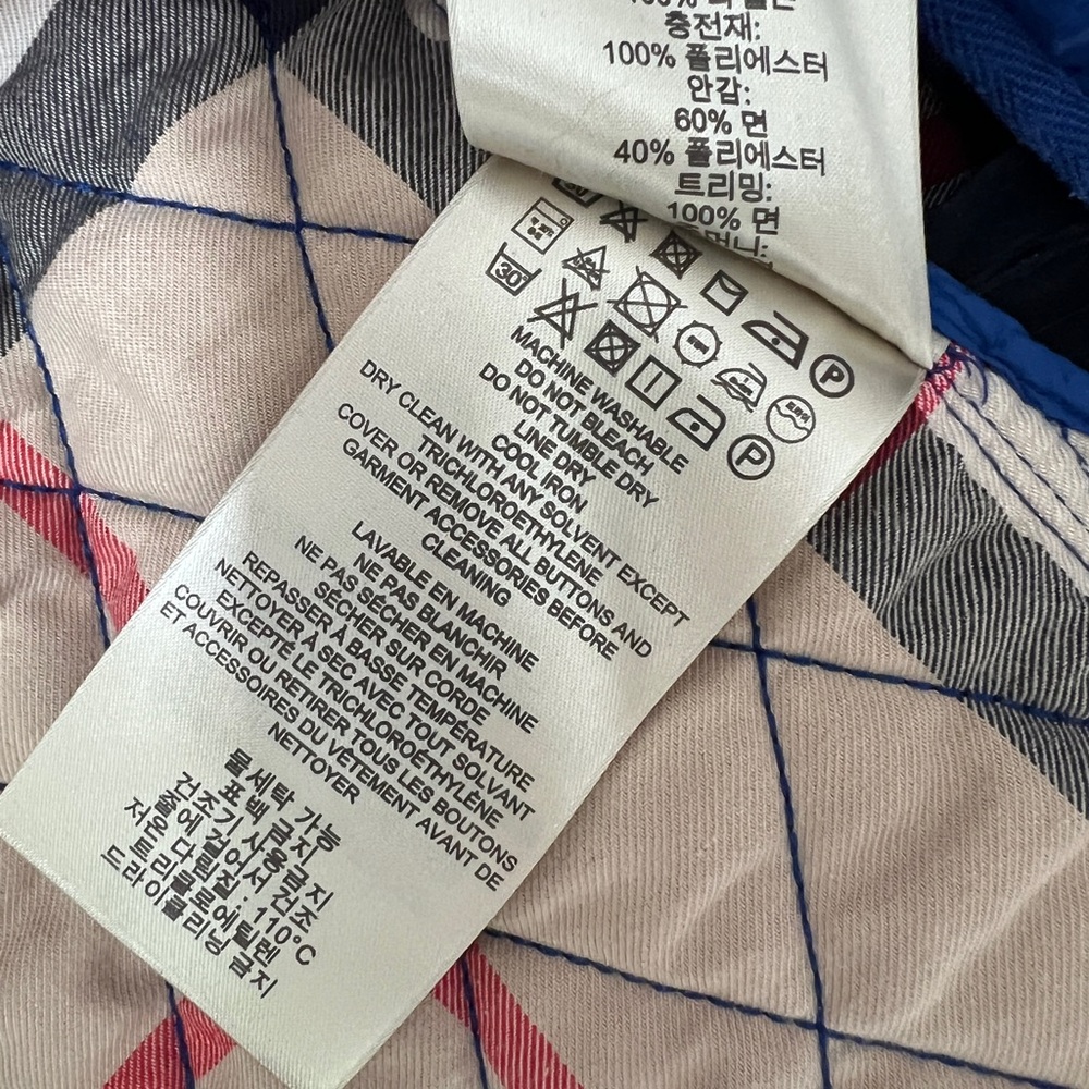 Burberry Brit Blue Quilted Sleeveless Vest Women’s Petite Small Nova Check - Picture 12 of 12